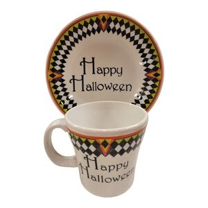 FIESTA Halloween HARLEQUIN Mug and Plate Set #2